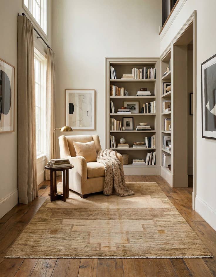 Detail image of  5' 8 x 7' 9  Hand Knotted Modern Ziegler Rug