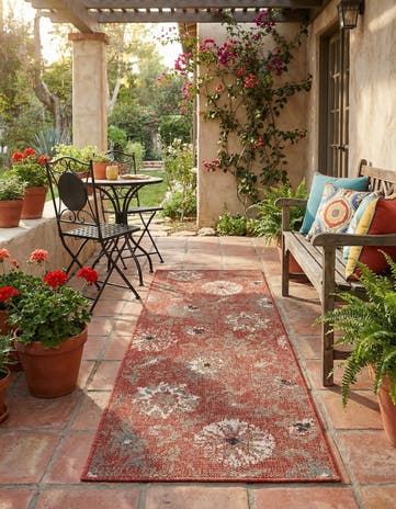 2' x 5' Easy-Clean Botanical Indoor / Outdoor Runner Rug