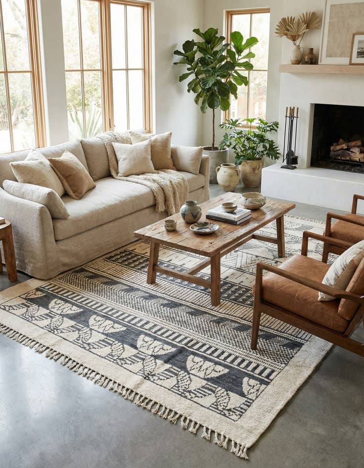 Detail image of 8' 1 x 10' 9  Hand Knotted Moroccan Wool Rug