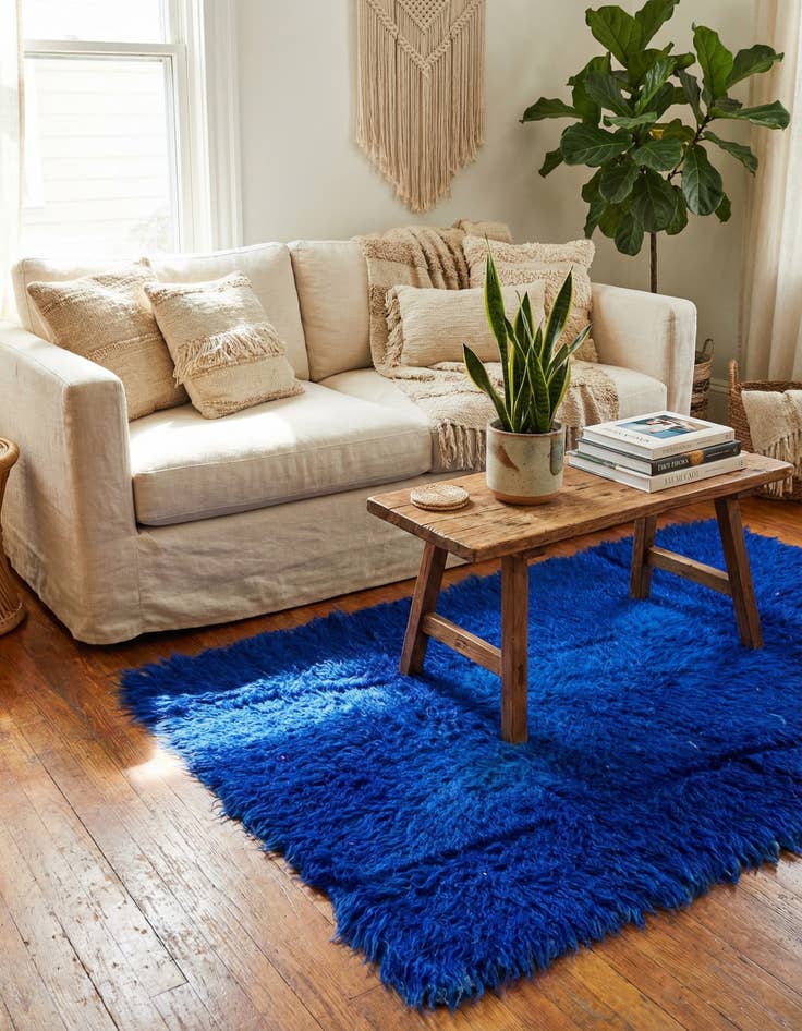 Detail image of 2' 4 x 4' 2  Hand Knotted Moroccan Wool Runner Rug