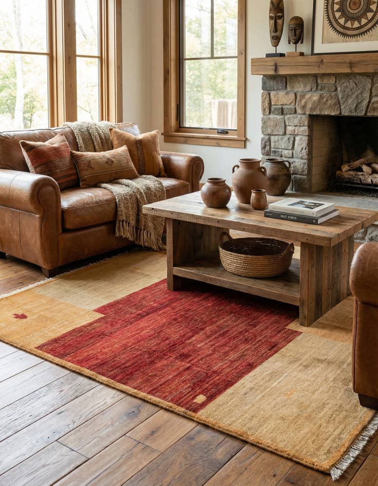 Detail image of  3' 9 x 5' 9  Hand Knotted Kashkuli Gabbeh Wool Rug