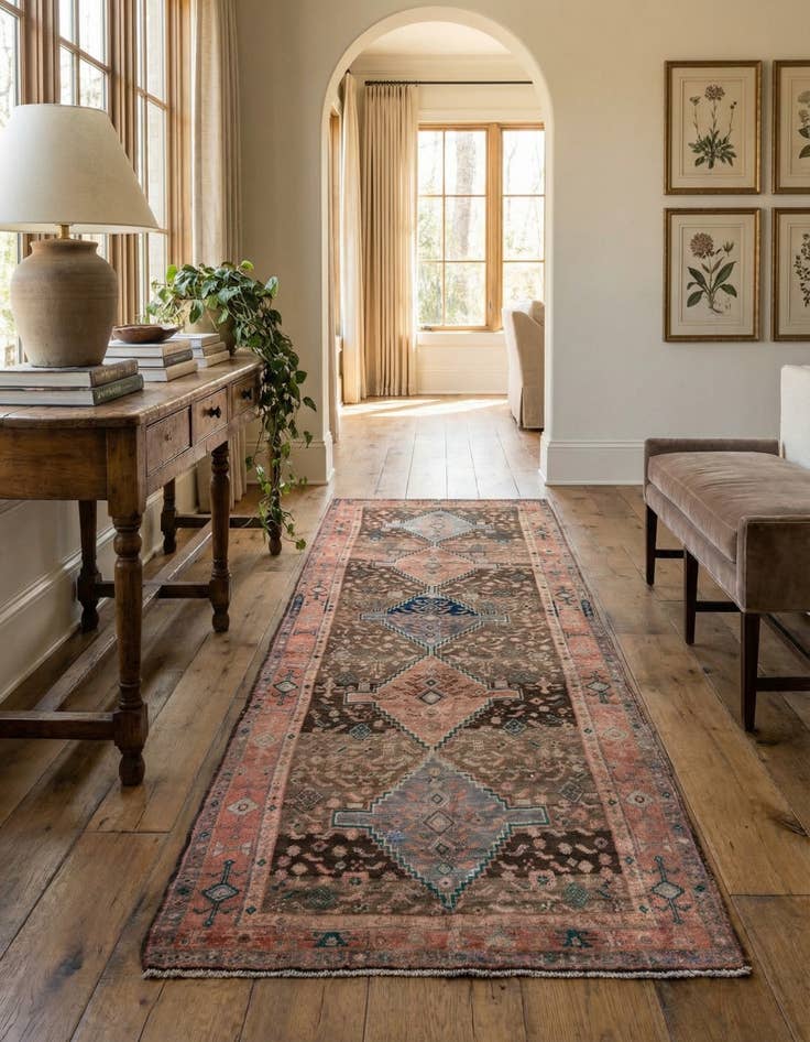 Detail image of 4' 2 x 10' 10  Hand Knotted Ultra Vintage Persian Wool Runner Rug