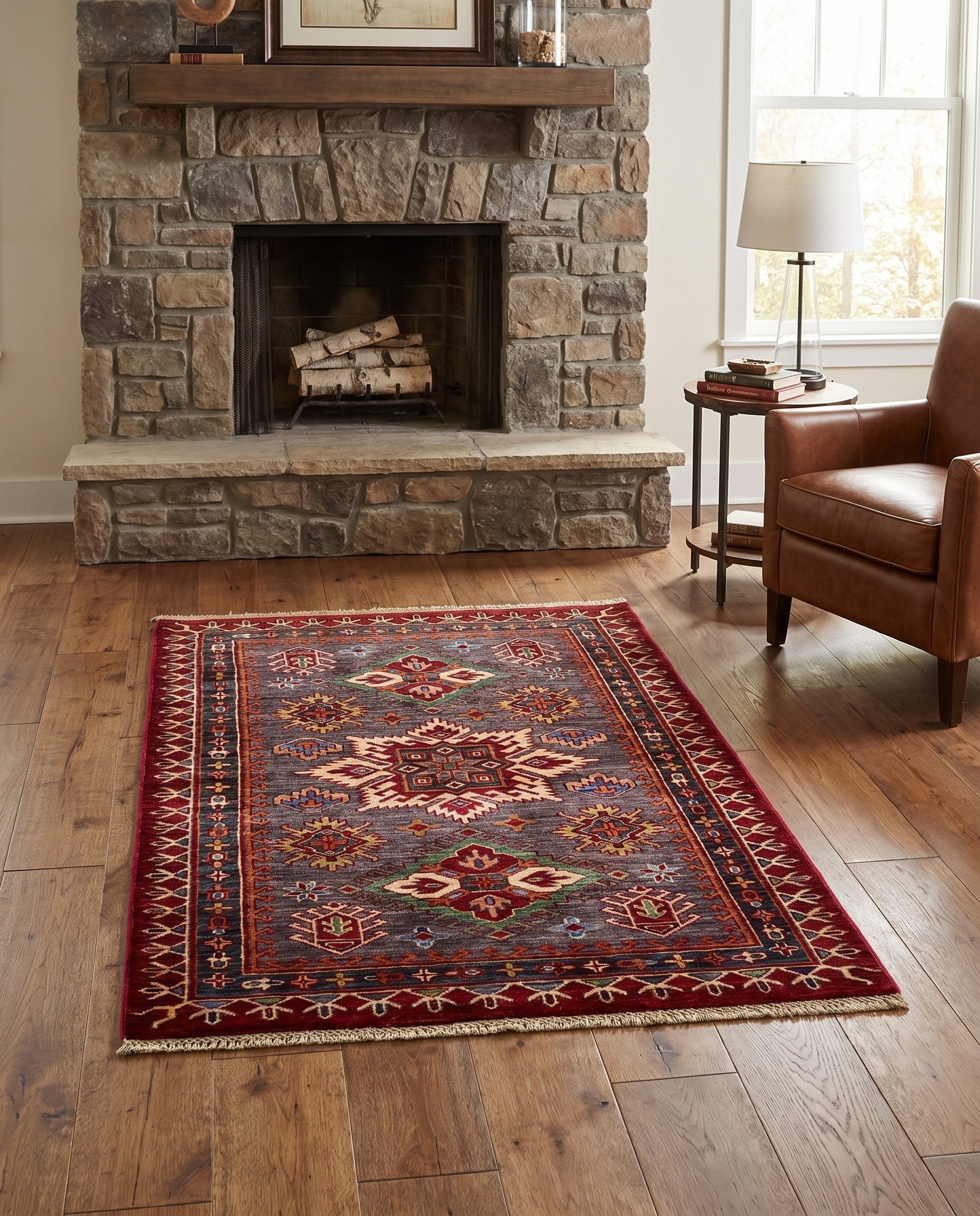 3' 6 x 5' Hand Knotted Kazak Rug