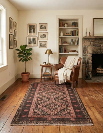 3' 6 x 6' Hand Knotted Ultra Vintage Persian Wool Rug