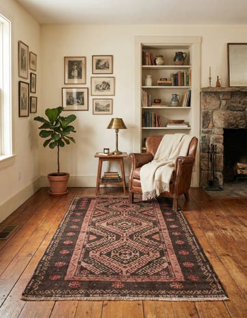 3' 6 x 6' Hand Knotted Ultra Vintage Persian Wool Rug