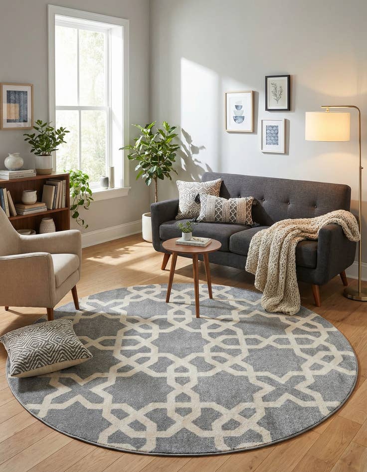 Detail image of  8' x 8' Lattice Round Rug