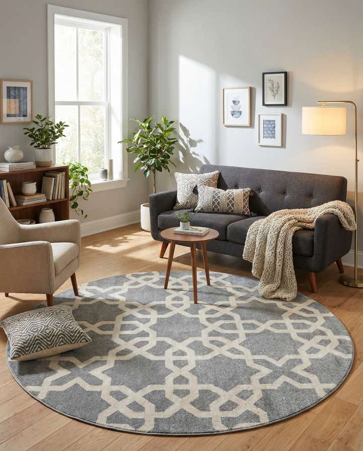 8' x 8' Lattice Round Rug