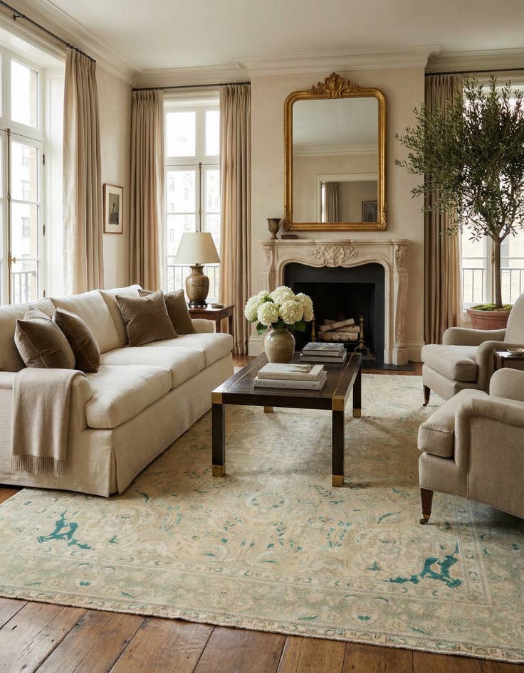 Detail image of 9' 6 x 12' 9  Hand Knotted Ultra Vintage Persian Wool Rug