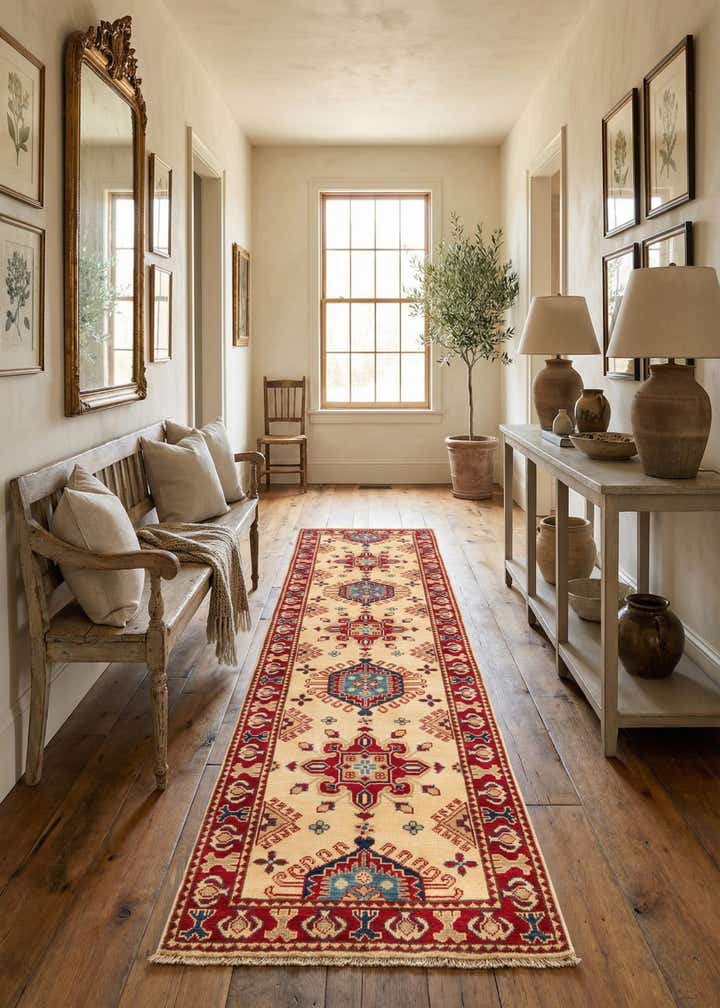 2' 8 x 9' 9 Hand Knotted Kazak Runner Rug