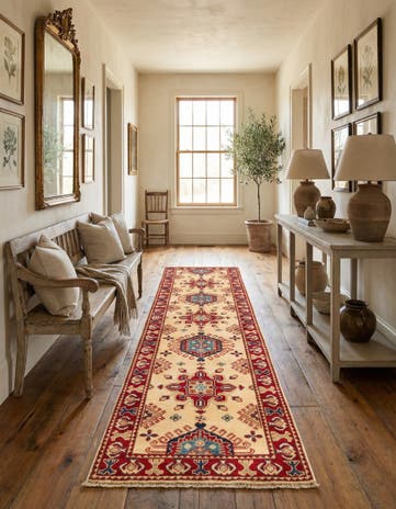 2' 8 x 9' 9 Hand Knotted Kazak Runner Rug