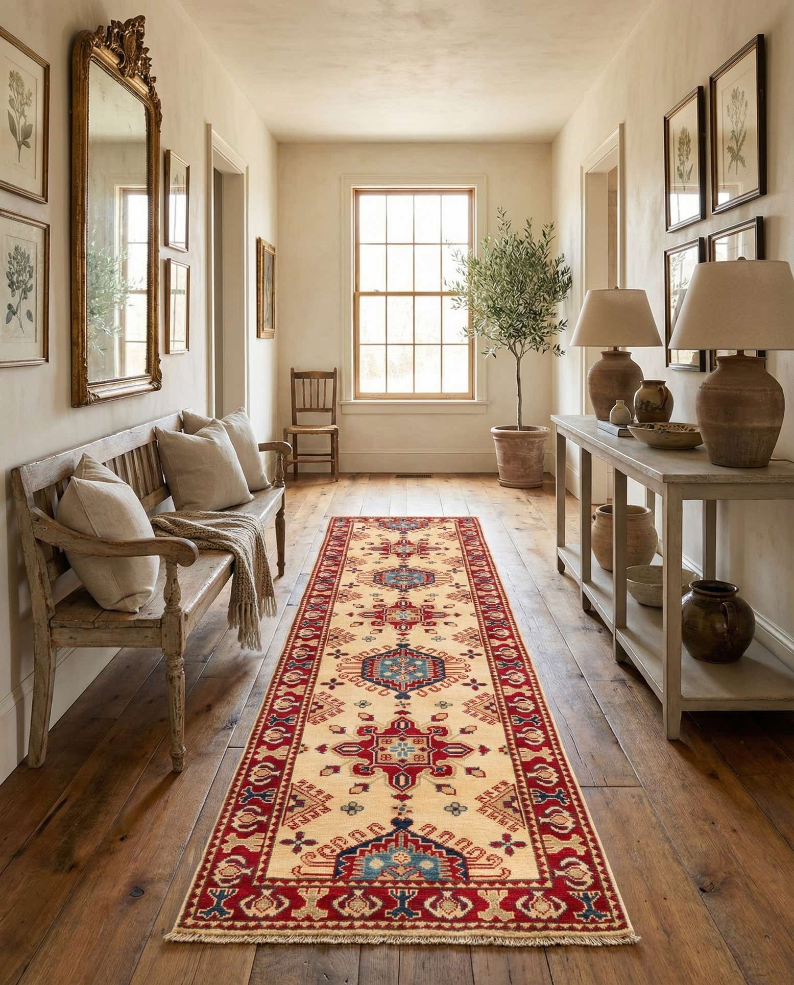 2' 8 x 9' 9 Hand Knotted Kazak Runner Rug