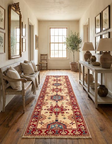 2' 8 x 9' 9 Hand Knotted Kazak Runner Rug
