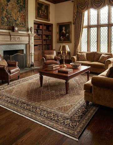 6' 7 x 9' 10 Hand Knotted Tabriz Mahi Persian Wool Rug