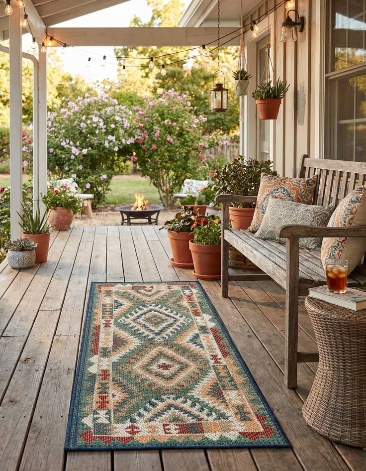 Detail image of 2' x 4' Easy-Clean Baja Indoor / Outdoor Runner Rug