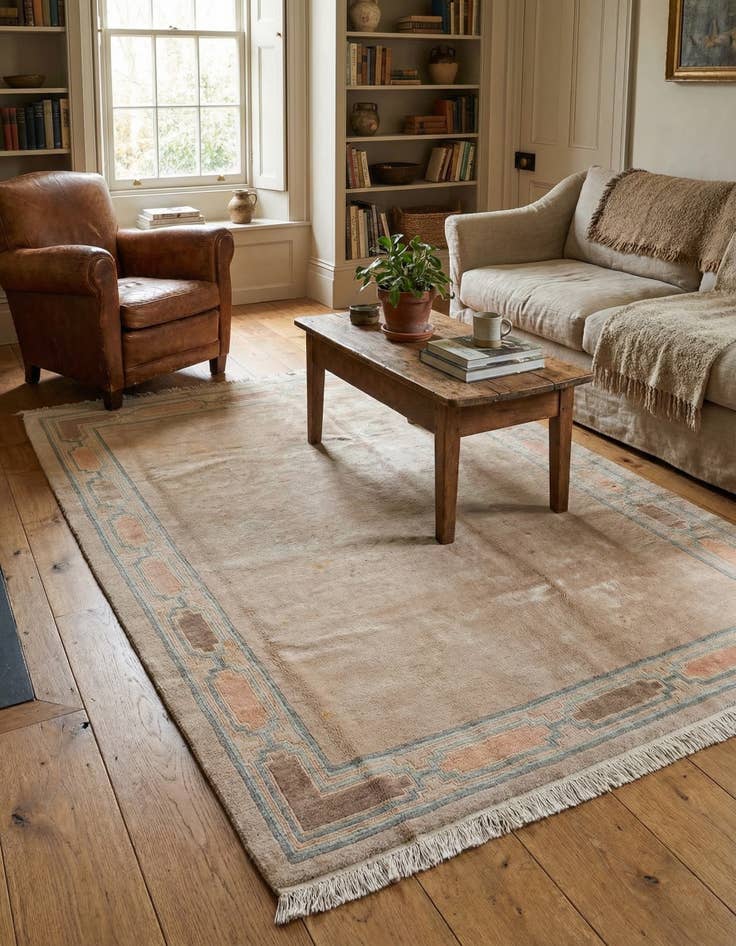 Detail image of 6' 6 x 9' 8  Hand Knotted Tibet Wool Rug