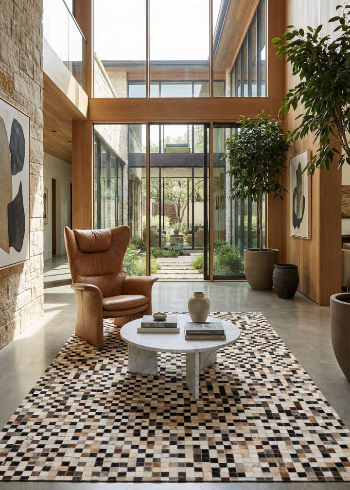 5' x 7' 10 Cowhide Leather Rug