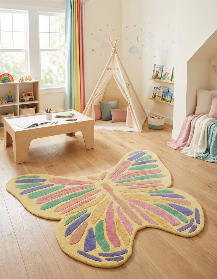 Detail image of  4' 2 x 4' 11 Playtime Kids Wool Freeform Rug
