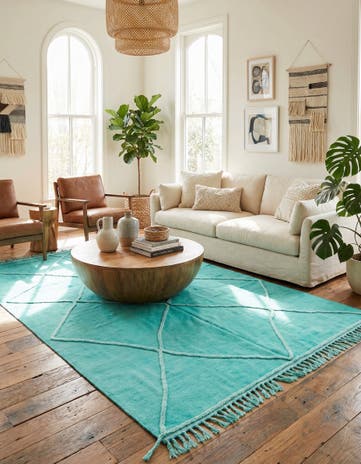 5' 5 x 8' Hand Knotted Moroccan Wool Rug