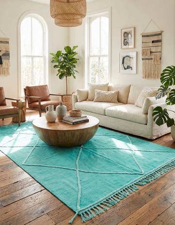 5' 5 x 8' Hand Knotted Moroccan Wool Rug
