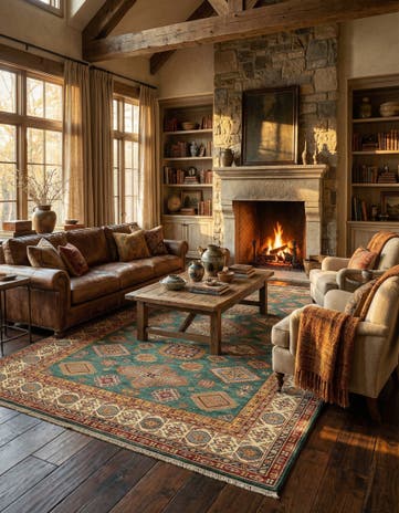 6' 11 x 9' 11 Kazak Wool Rug