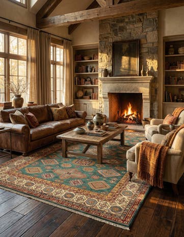 6' 11 x 9' 11 Kazak Wool Rug