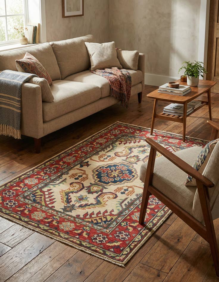 Detail image of 2' 10 x 4' 5  Hand Knotted Kazak Rug