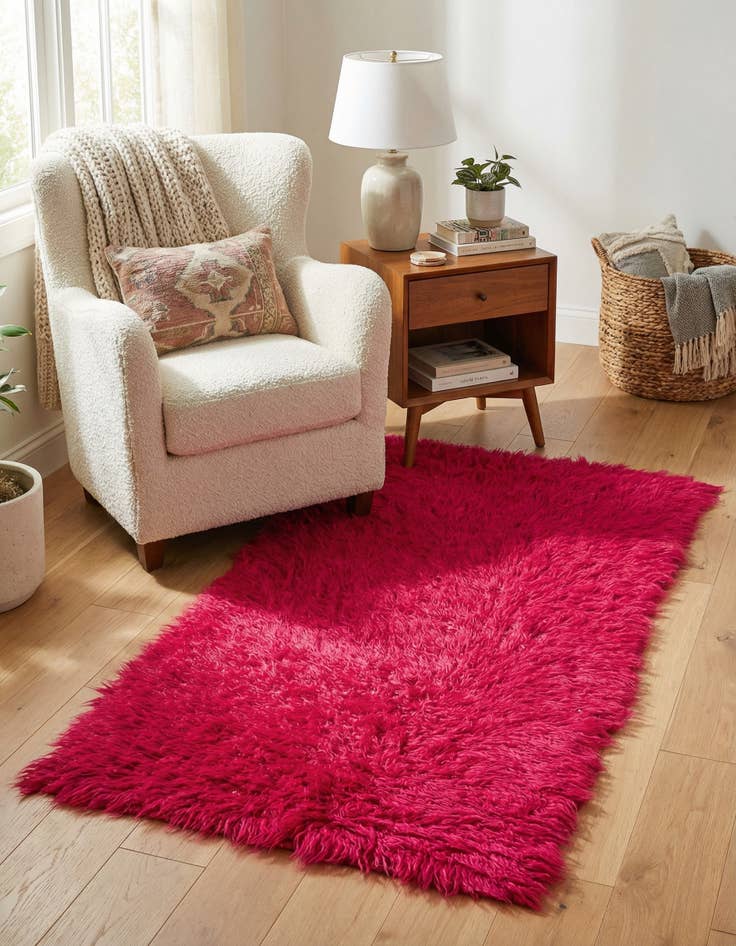 Detail image of  2' 4 x 4' 7  Hand Knotted Moroccan Wool Runner Rug