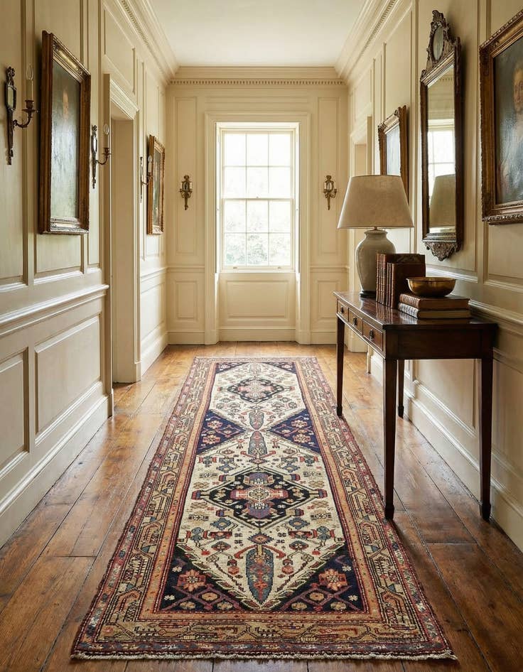 Detail image of  3' 7 x 10' 2  Hand Knotted Bakhtiar Persian Wool Runner Rug