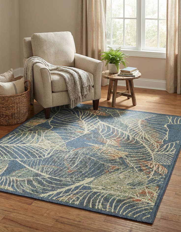 Detail image of 5' 3 x 5' 3  Washable Baja Indoor / Outdoor Square Rug