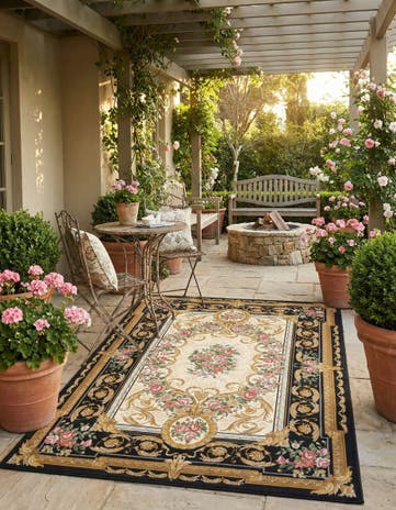 5' x 8' Easy-Clean Traditional Indoor / Outdoor Rug