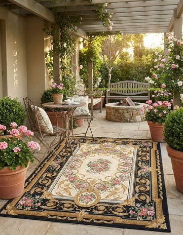 5' x 8' Easy-Clean Traditional Indoor / Outdoor Rug