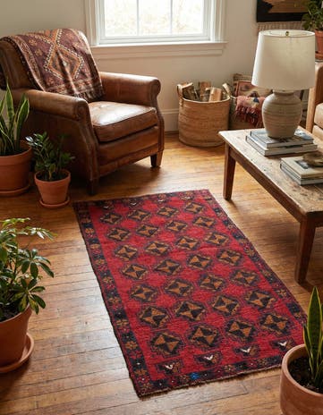 2' 8 x 4' 9 Hand Knotted Balouch Persian Wool Rug