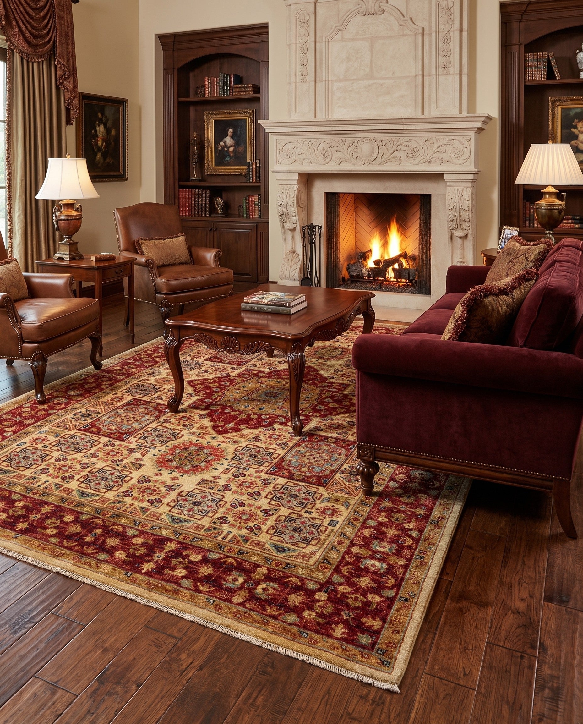 5' 8 x 7' 11 Hand Knotted Mamluk Ziegler Rug