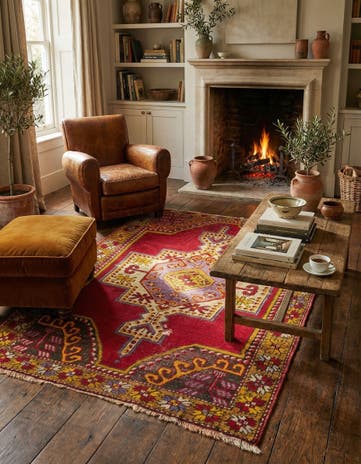 3' 6 x 5' 5 Hand Knotted Anatolian Oriental Wool Rug