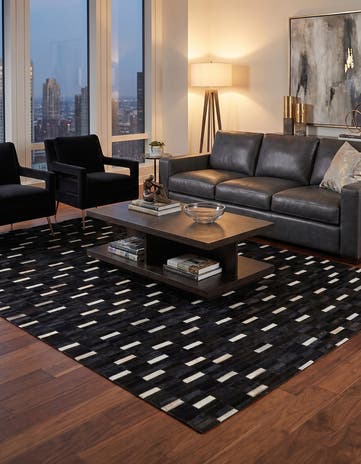 5' x 8' 1 Cowhide Leather Rug