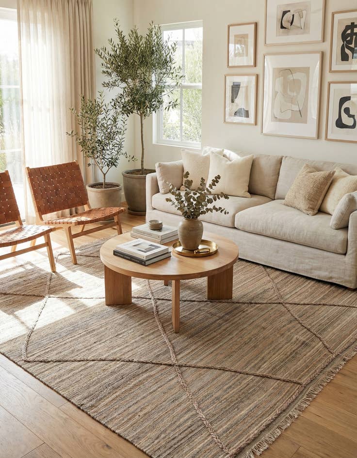 Detail image of 6' 7 x 6' 10  Hand Knotted Moroccan Wool Square Rug