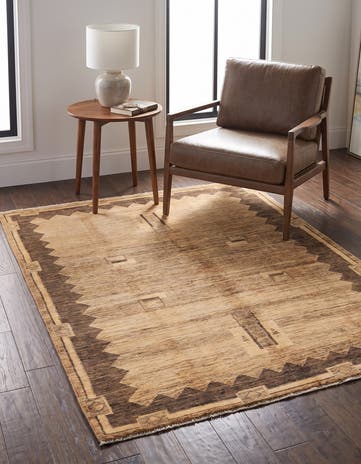 5' 2 x 6' 5 Hand Knotted Modern Ziegler Rug