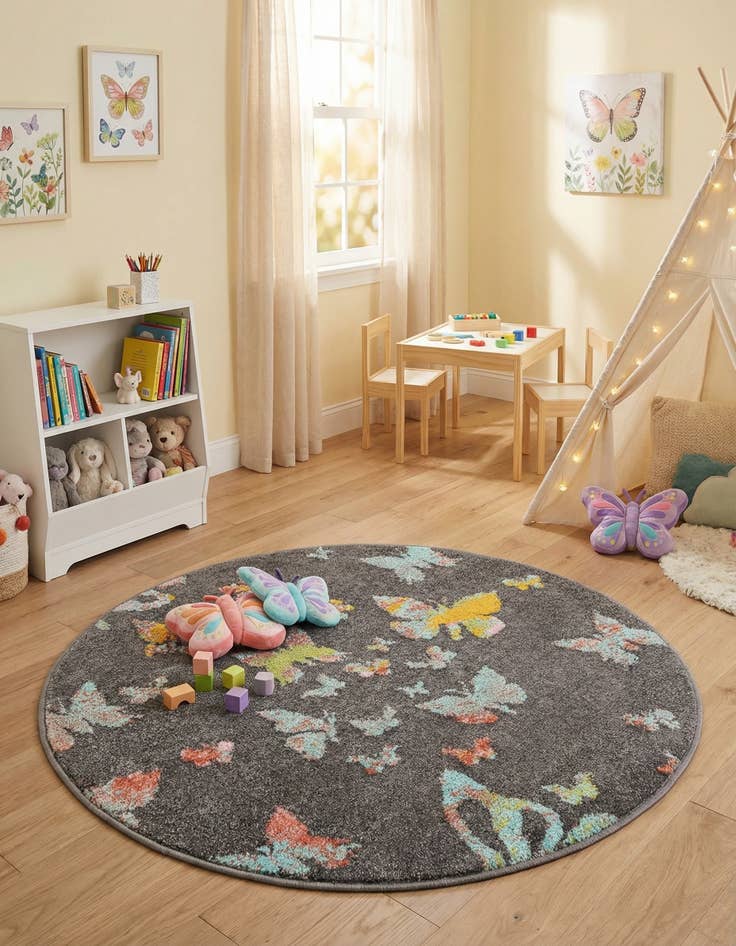 Detail image of 3' 3 x 3' 3 Whimsy Kids Round Rug
