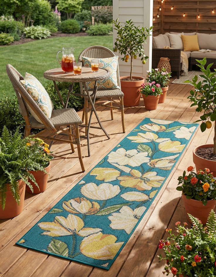 Detail image of 2' x 8'  Washable Baja Indoor / Outdoor Runner Rug