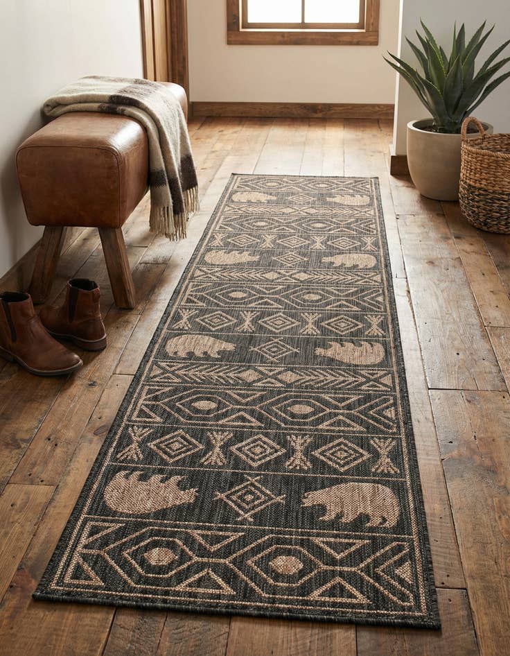 Detail image of 2' x 8' Easy-Clean Southwestern Indoor / Outdoor Runner Rug