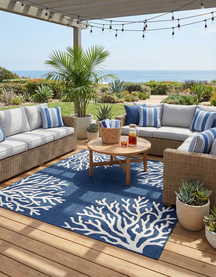 Detail image of 10' x 10'  Washable Sabrina Soto Indoor / Outdoor Square Rug