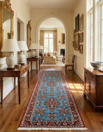 2' 8 x 12' 10 Hand Knotted Qom Persian Runner Rug