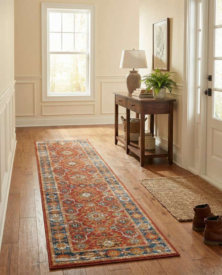 2' x 8' Easy-Clean Traditional Indoor / Outdoor Runner Rug