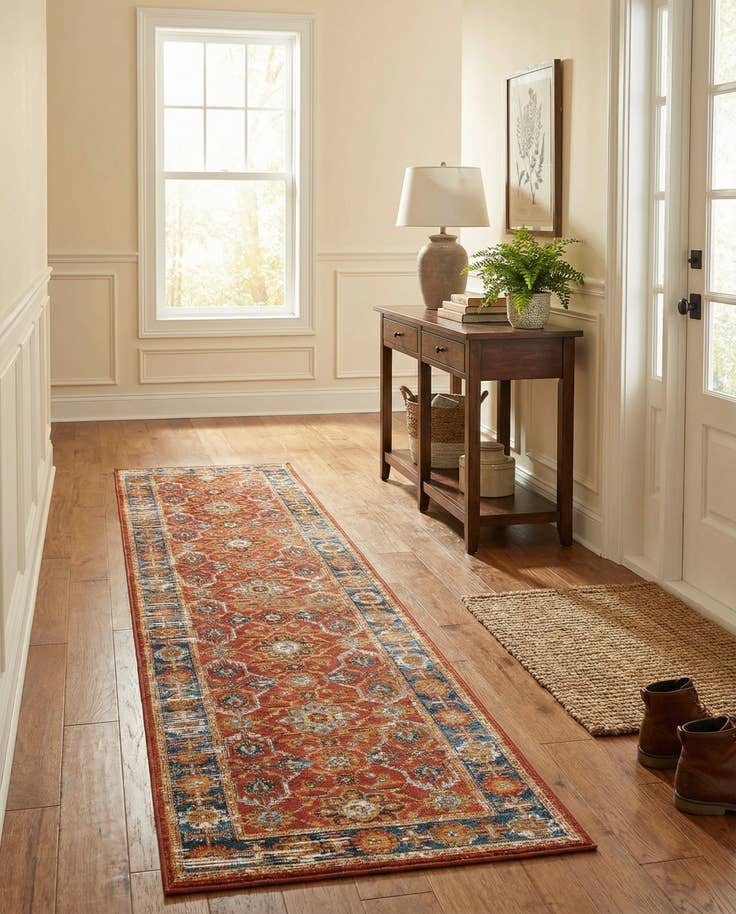 Detail image of 2' x 8' Easy-Clean Traditional Indoor / Outdoor Runner Rug