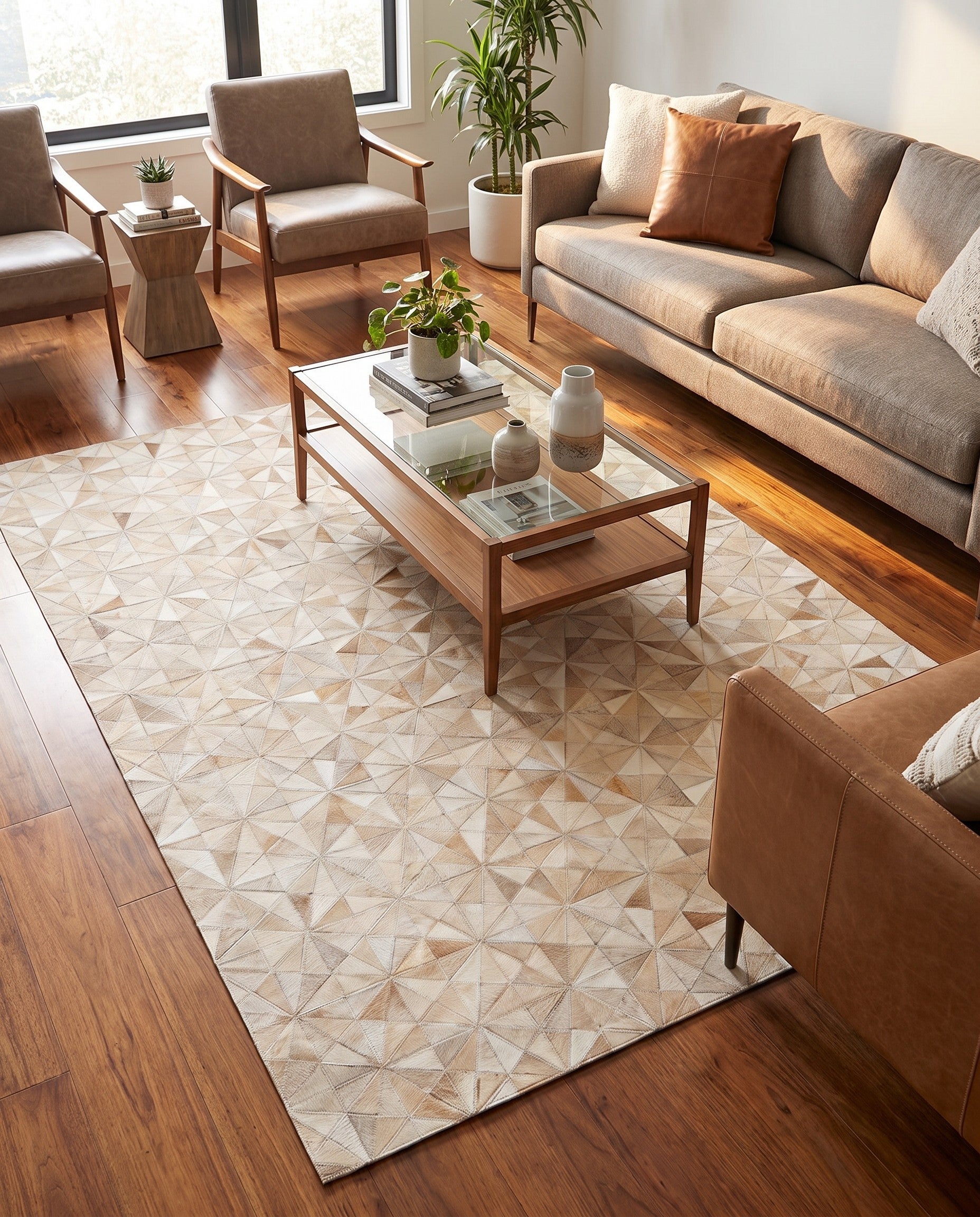 4' 8 x 6' 5 Cowhide Stocks Rug