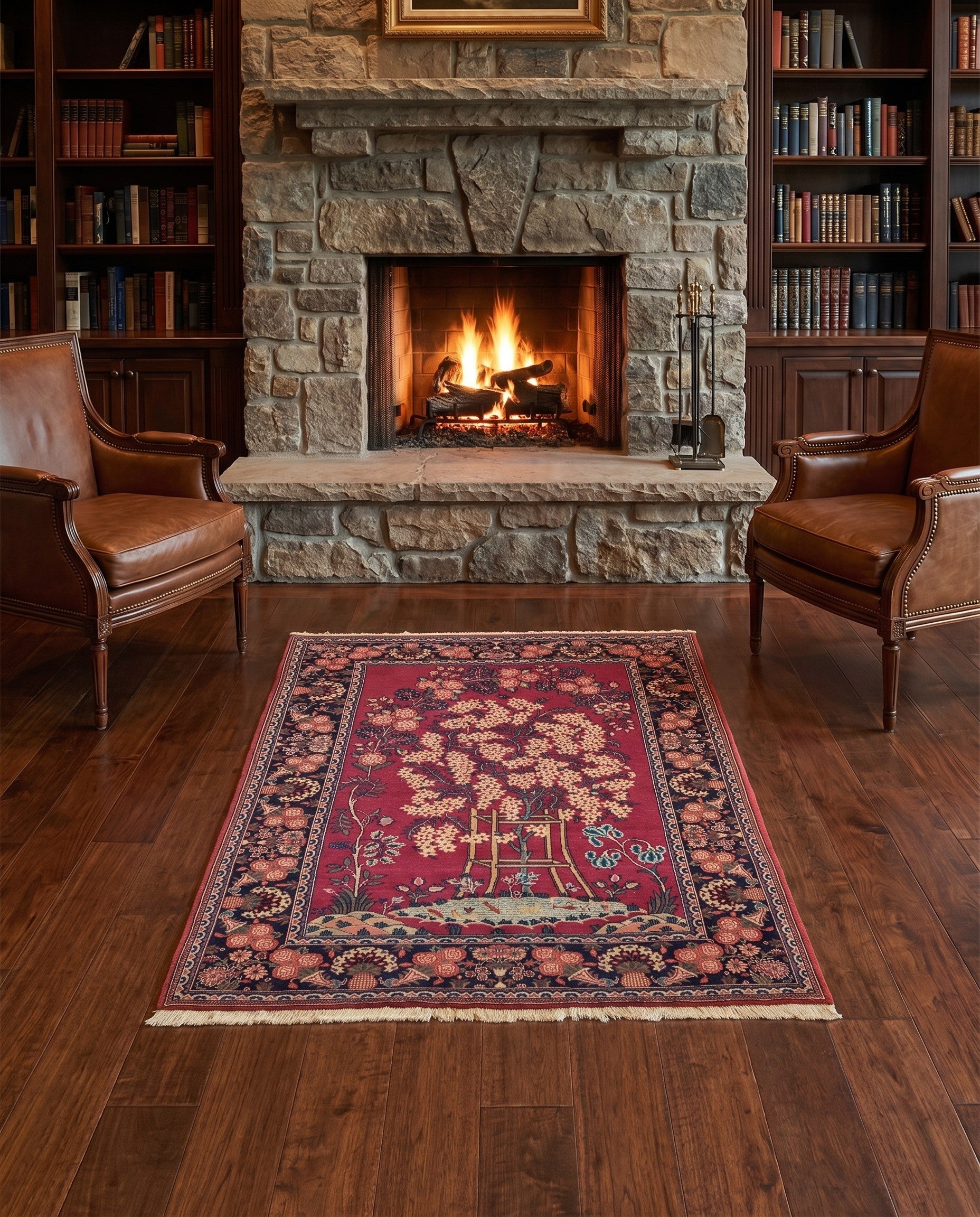 3' 7 x 5' 1 Kashan Wool Rug