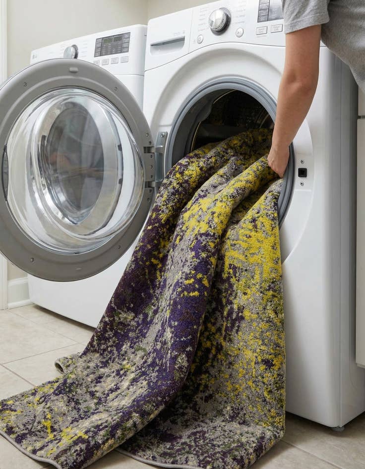 Detail image of  7' x 10'  Washable Hyacinth Rug