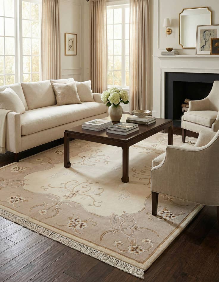 Detail image of 5' 1 x 6' 5  Hand Knotted Darya Wool Rug