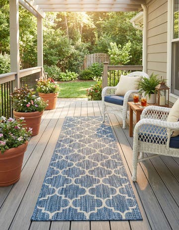 2' x 8' Easy-Clean Lattice Indoor / Outdoor Runner Rug
