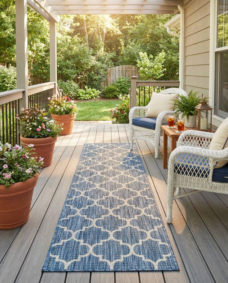 Detail image of 2' x 8' Easy-Clean Lattice Indoor / Outdoor Runner Rug